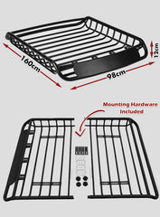 160cm Universal Travel Roof Rack Basket Car Luggage Carrier Steel Cage Vehicle Cargo Box
