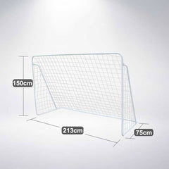 2 x Portable Soccer Goal Post Net Steel Frame Outdoor Football Training Practice