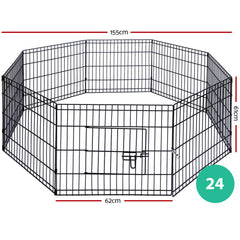 8 Panel Pet Dog Playpen Puppy Exercise Cage Enclosure Fence Play Pen