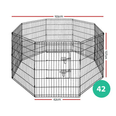 8 Panel Pet Dog Playpen Puppy Exercise Cage Enclosure Fence Play Pen