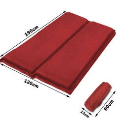 Double Self Inflating Mattress Sleeping Sedue Mat Air Bed Camping Camp Hiking Joinable - red