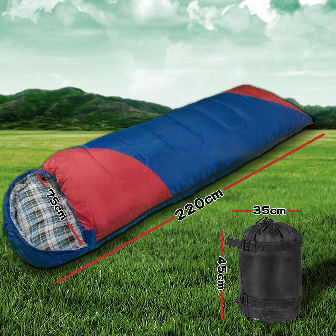 '-20°C Sleeping Bag Bags Single Outdoor Camping Hiking Tent Winter Thermal Flannel