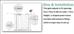 Adjustable Baby Pet Child Kid Safety Security Gate Stair Barrier Door Extension