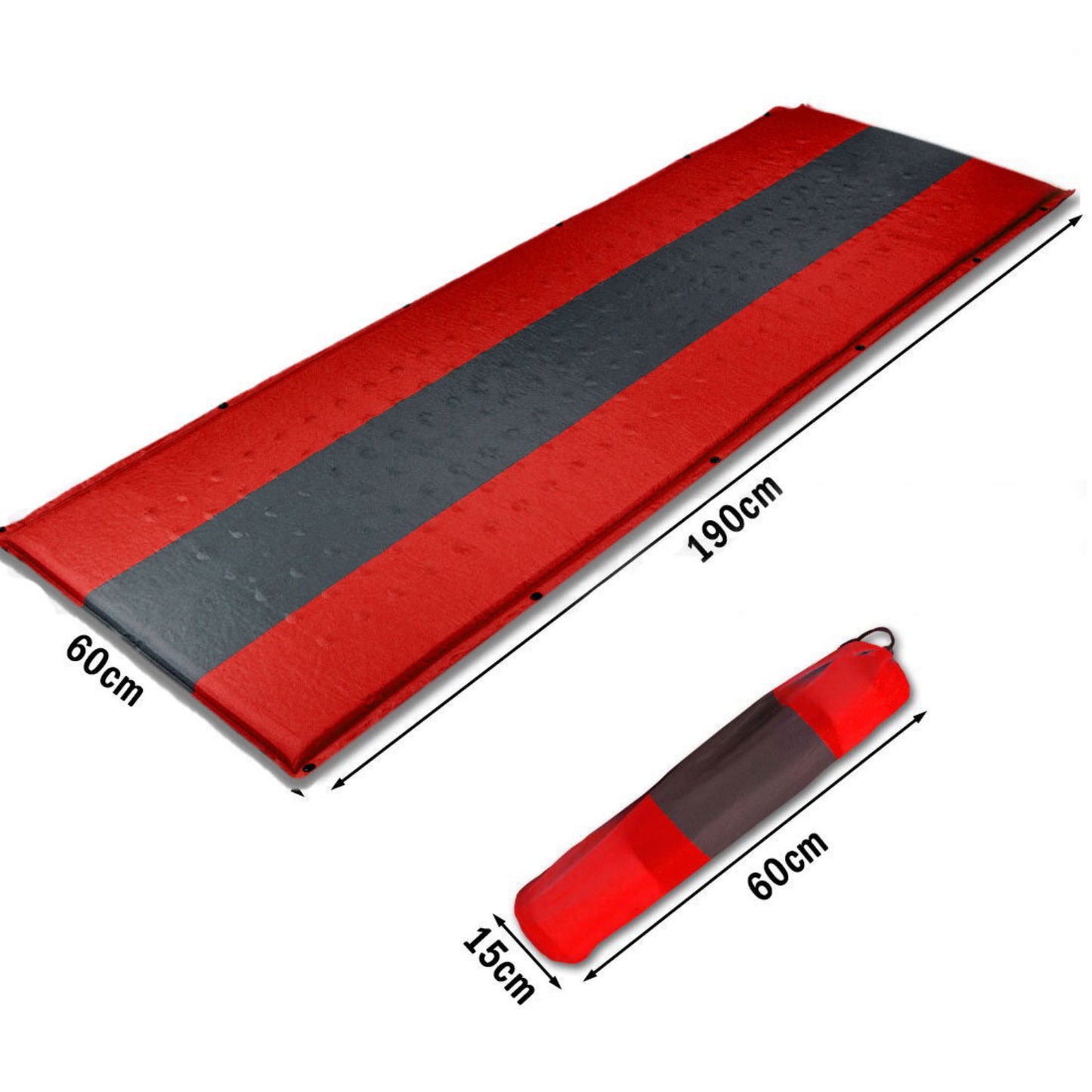 Self Inflating Mattress Sleeping Pad Mat Air Bed Camping Camp Hiking Joinable - red