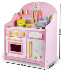 Wooden Kids Kitchen Toy Pretend Play Set Toddler Children Cooking Home Cookware