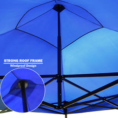 3x3m Pop Up Gazebo Outdoor Tent Folding Marquee Party Camping Market Canopy w/ Side Wall - blue