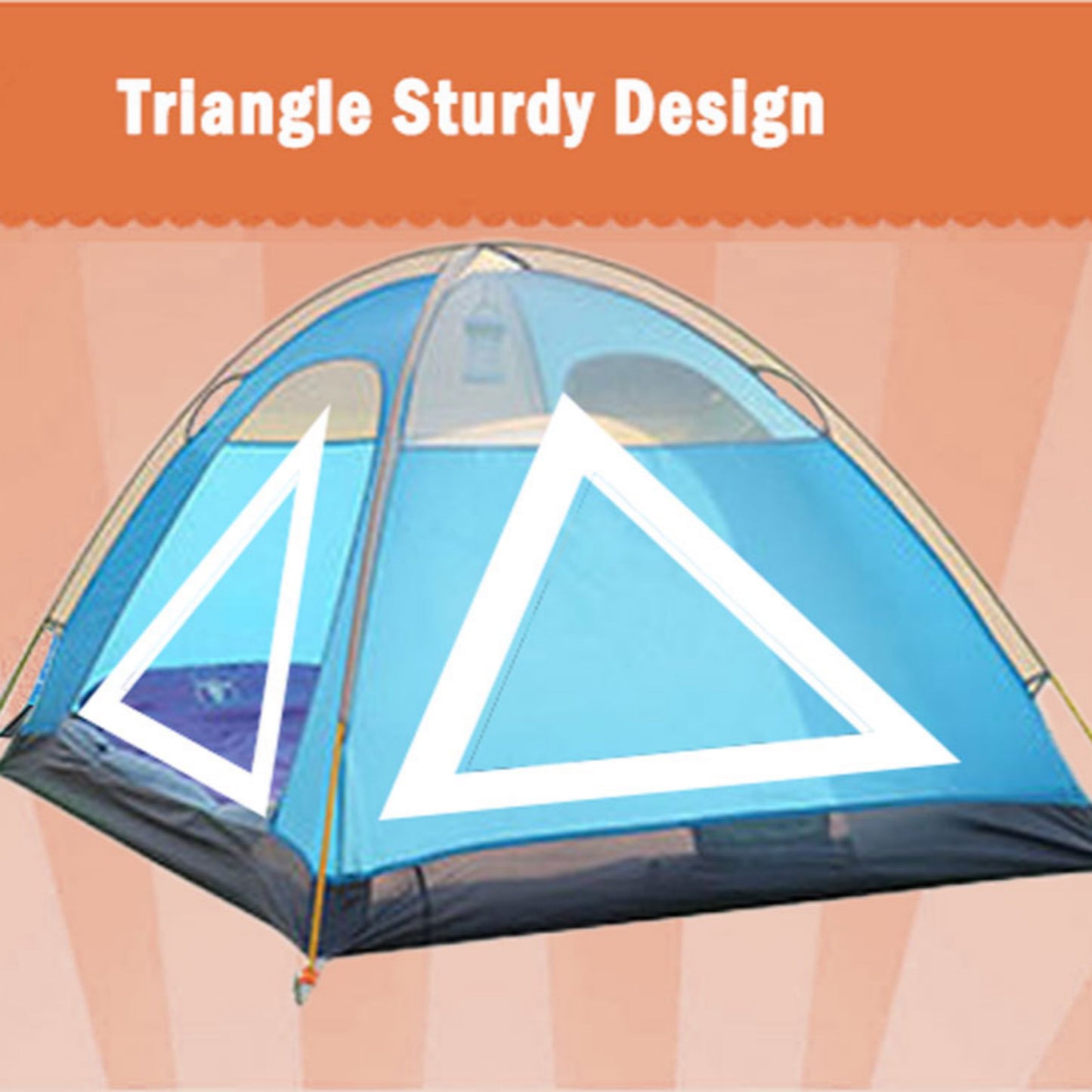 2 Person Portable Outdoor Lightweight Cycling Hiking Backpacking Camping Waterproof Tent - Blue