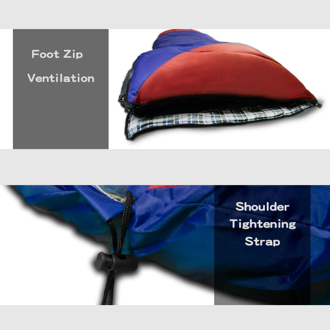 '-20°C Sleeping Bag Bags Single Outdoor Camping Hiking Tent Winter Thermal Flannel