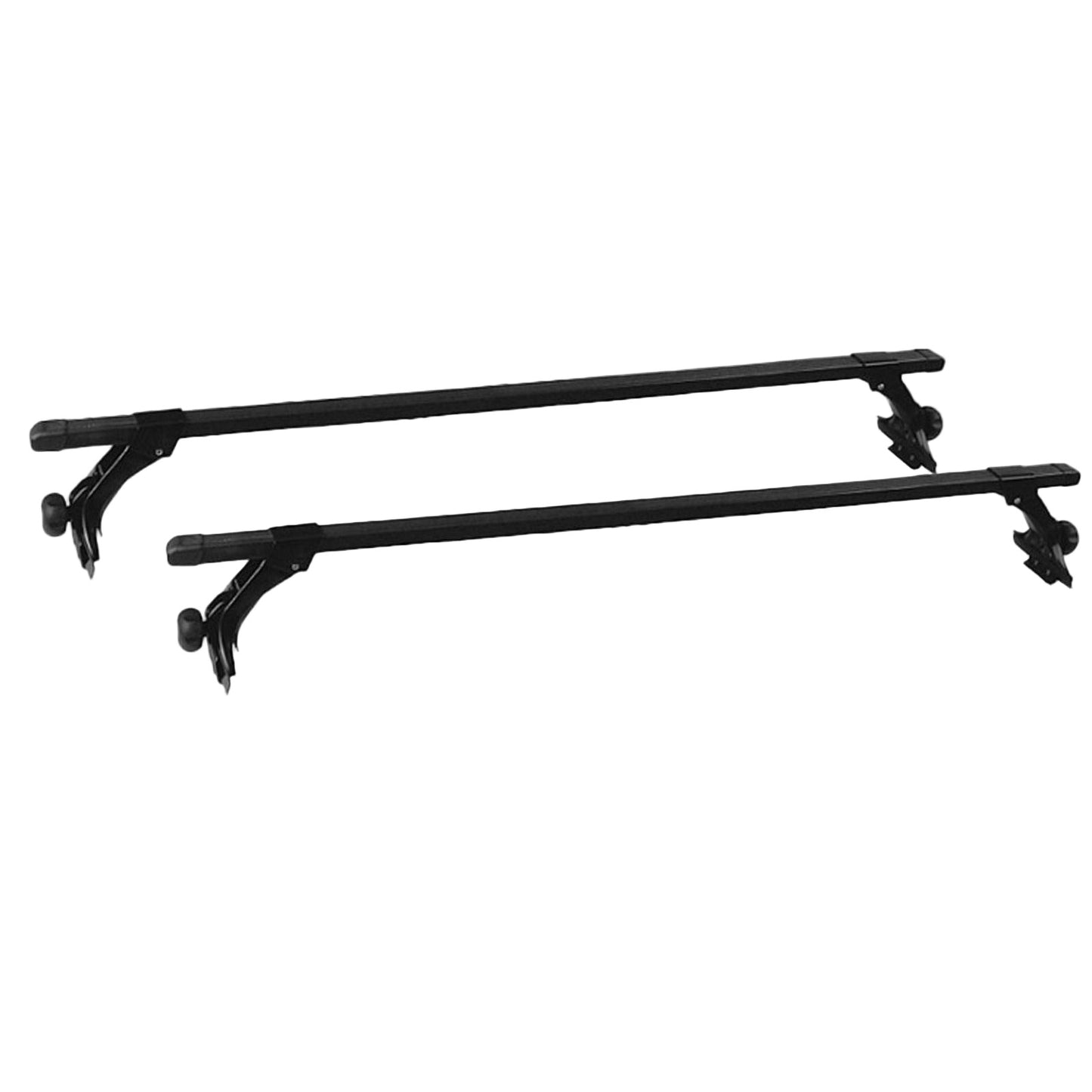 120cm Universal Rain Gutter Car Roof Rack Cross Bars Black Adjustable Brackets Medium