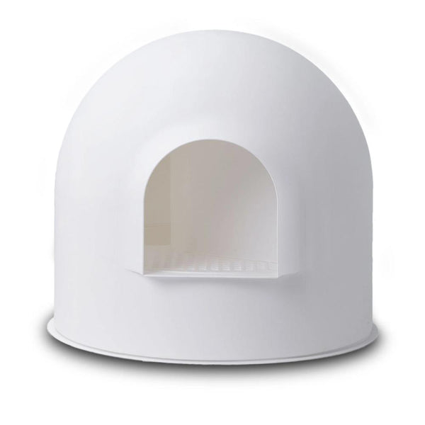 Pidan Igloo Snow House Portable Hooded Cat Toilet Litter Box Tray House w/ Scoop - white