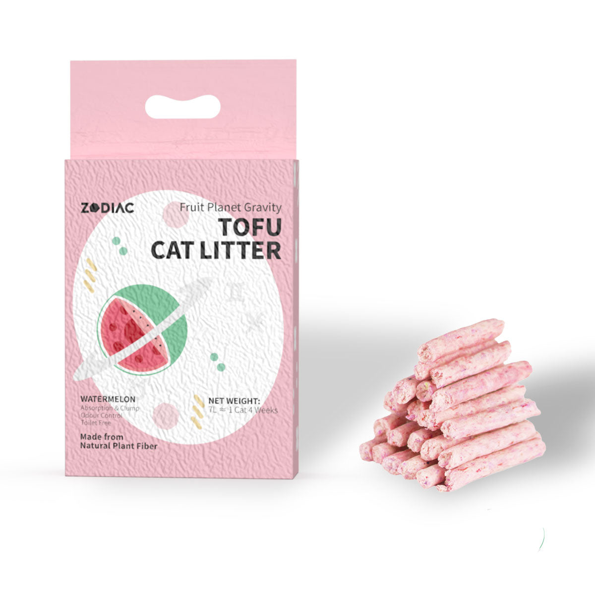 ZODIAC Fruity Biodegradable Flushable Tofu Cat Kitten Litter Watermelon